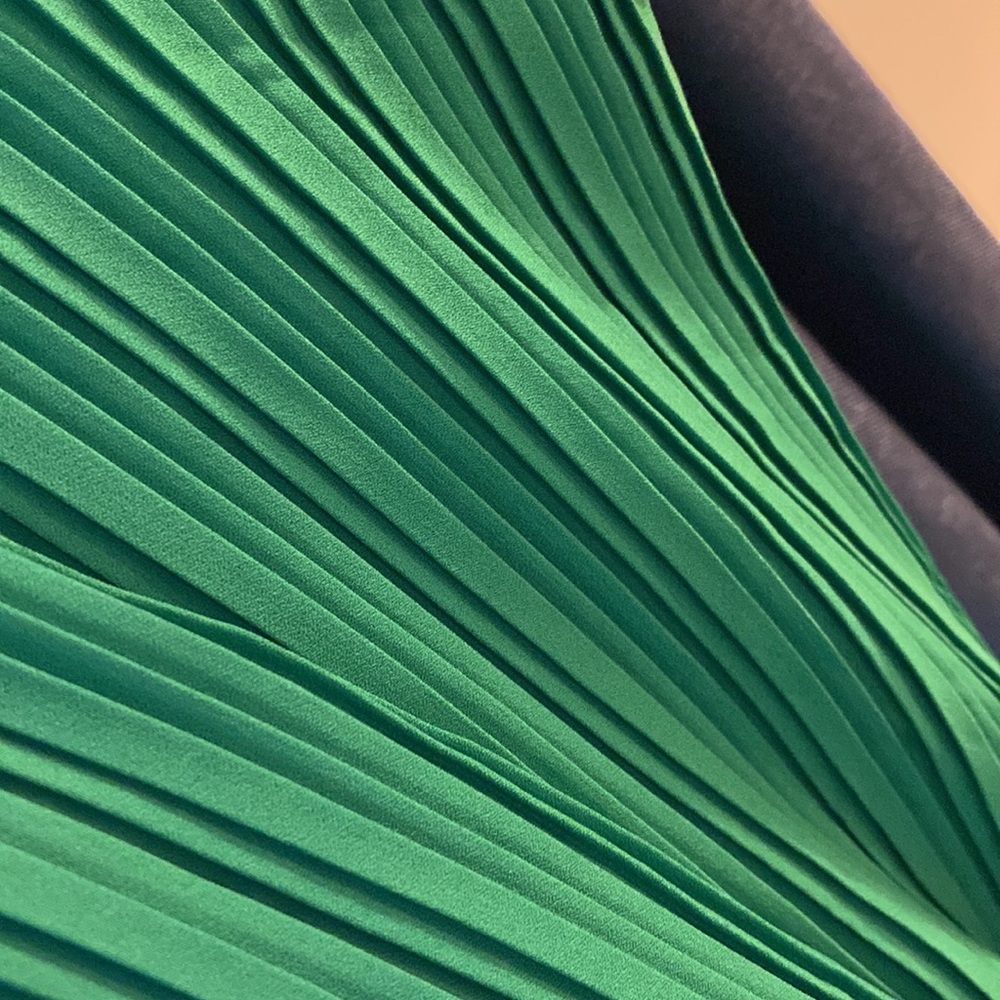 Adrianna Papell Green High Neck Pleated Look Small - Picture 12 of 13